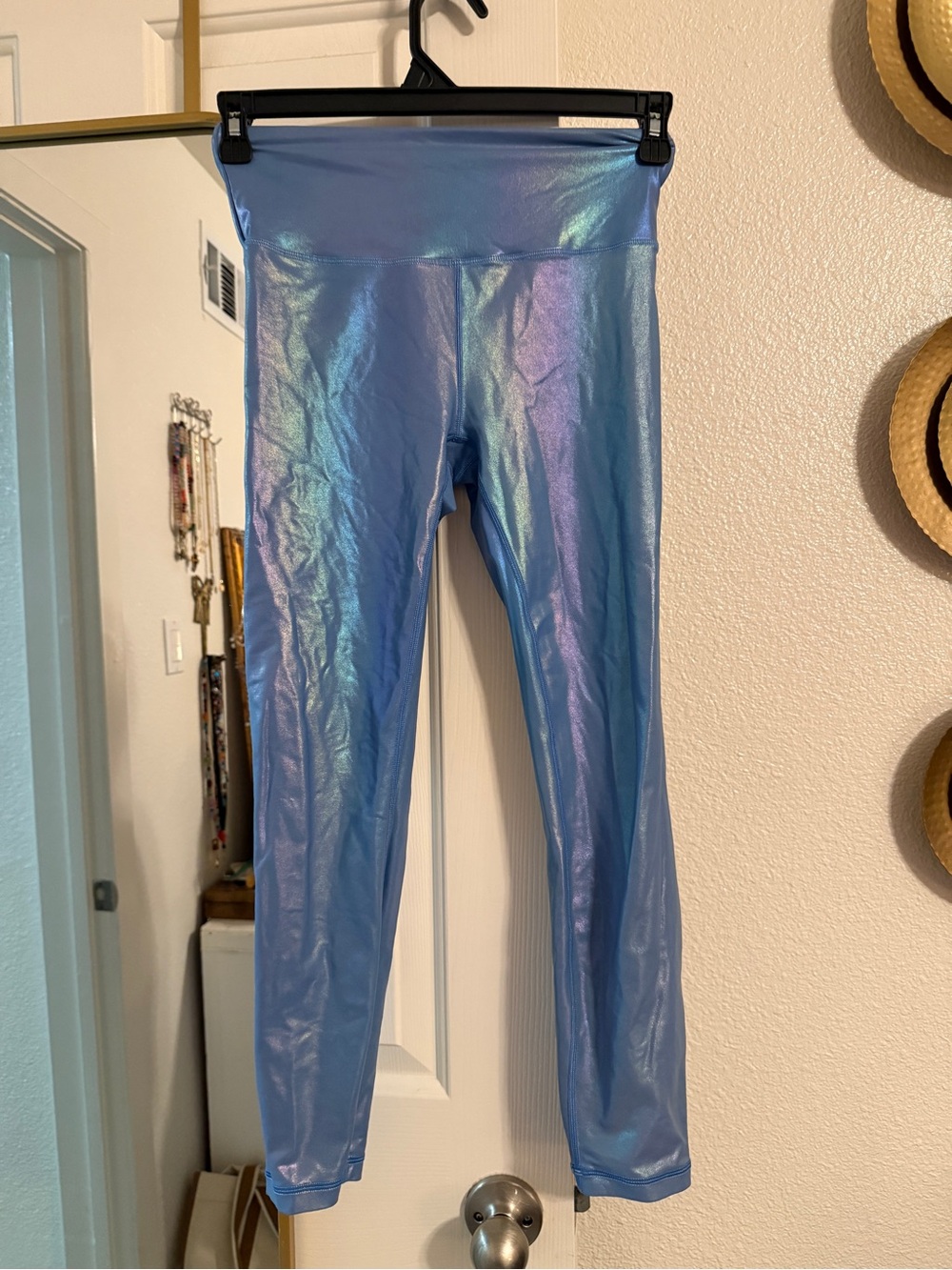 Iridescent Blue High-Rise Leggings
